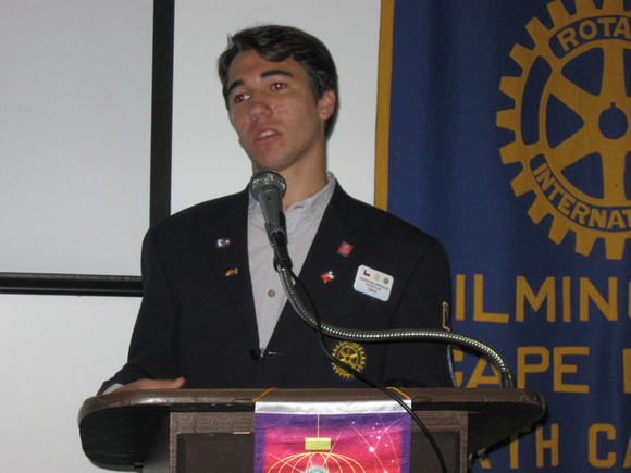 Sept. 26, 2014, Club Meeting, Seve Gonzalez, Rotary Exchange Student